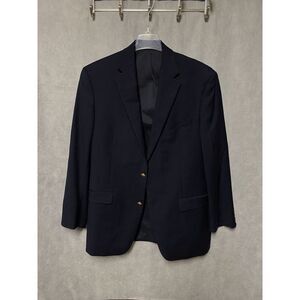 Ralph Lauren Blazer Men 40L Blue 2 Brass Gold Btns Wool Sport Coat Jacket Luxury